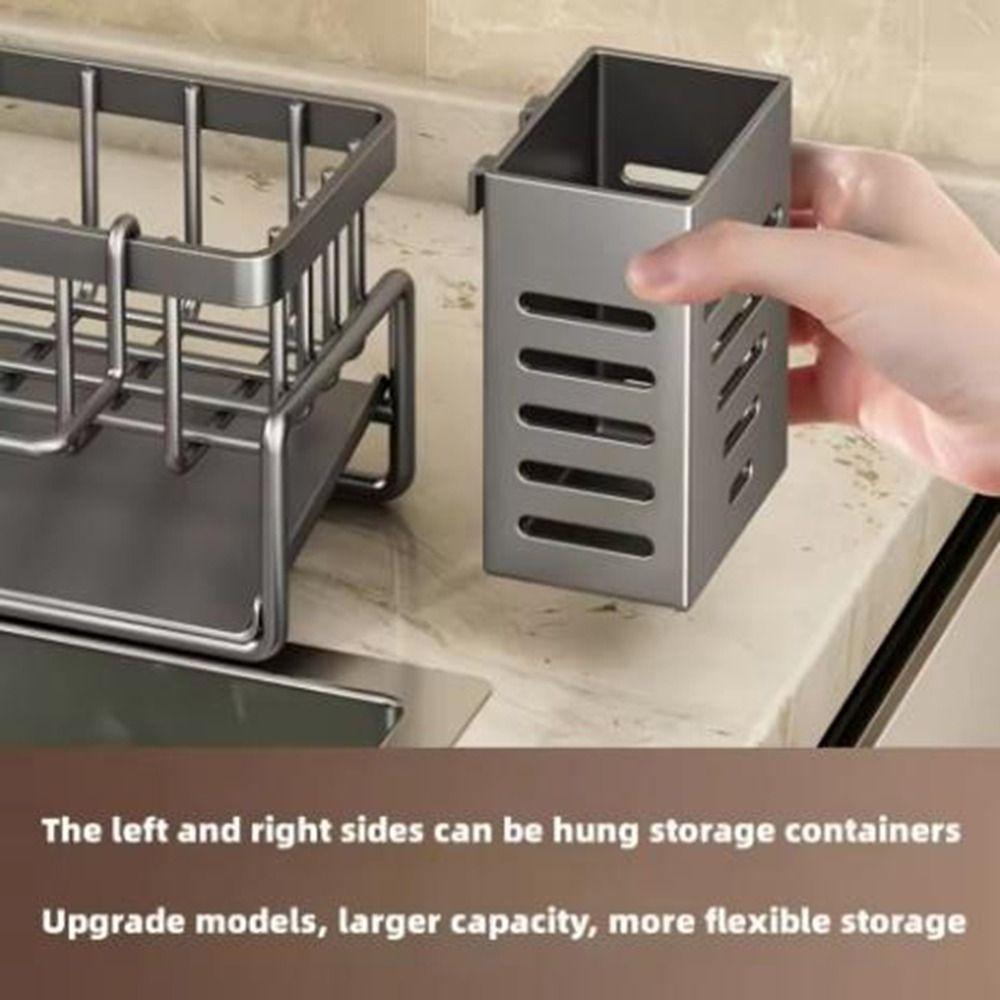 Large Capacity Kitchen Sink Drain Rack Self-draining Sink Shelf Soap Sponge Holder  for Home