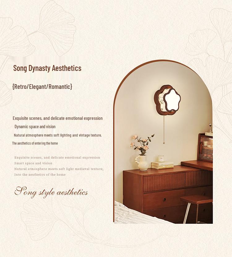 Song Dynasty-Inspired Wall Lamp with Walnut Grain