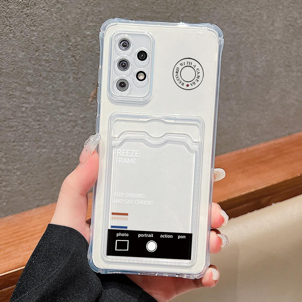 Card Holder Case For Samsung S24 Ultra A06 A05s A05 S23 Plus S22 S21 S20 FE A10s A10 A04 A03s A03 Love Heart Soft Silicone Cover