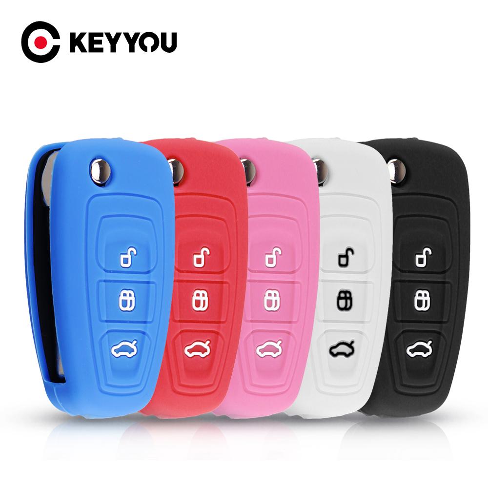 

Силиконовый автомобильный брелок с 3 кнопками KEYYOU, ​​чехол для Ford Ranger C-Max S-Max Focus Galaxy Mondeo Transit Tourneo