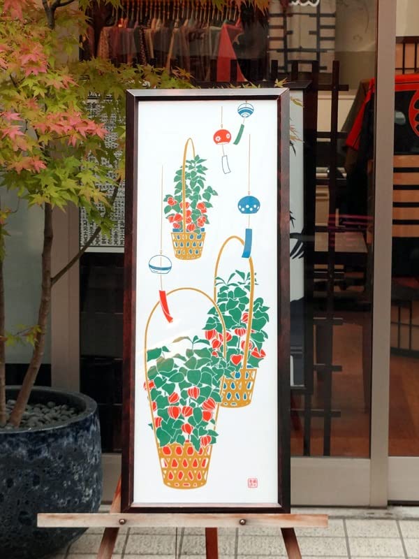 Dyeing Anbo Hand Towel Cherry and Wind Authentic Dyed Cotton Tokuoka Made in Japan 35cm x 100cm "Ground Chimes" 100%