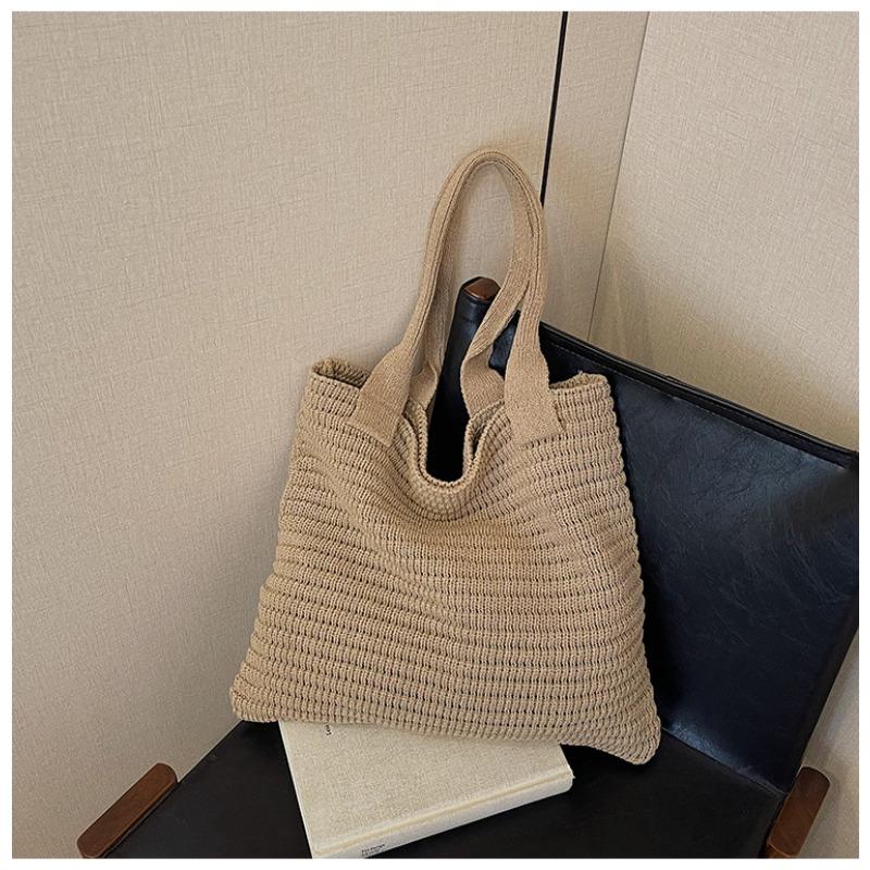 Knitted bag retro wool bag Hanban versatile large-capacity shopping bag shoulder bag women's bag tide
