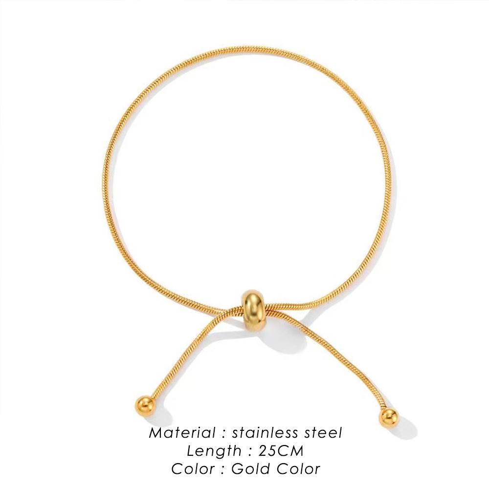 Korean Adjustable Stainless Steel Bracelet for Women Girl Men High Quality Design Gold Color Snake Chain Jewelry Wholesale