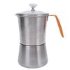 Stainless Steel Portable Hand Pour Coffee Pot with Glass Lid Heat Resistant Handle for Italian