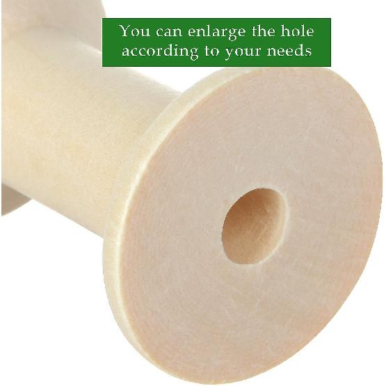 PETTYOLL 40PCS Wooden Spools for Crafts, 1.2 X 2 Inch Unfinished Wood Spools, Splinter - Free Empty Thread Spools for Crafts and Art