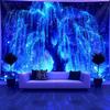 Brillant Ciel étoilé Arbre de Vie Tapisserie Fluorescente Réaction UV Lumineuse Esthétique Chambre à Coucher Tapisserie Suspendue Utilisée Pour Fête