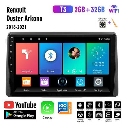 For Renault Duster Arkana 2018 - 2021 GPS Navigation Android Car Radio Video Stereo Palyer RDS With Carplay 2+32GB
