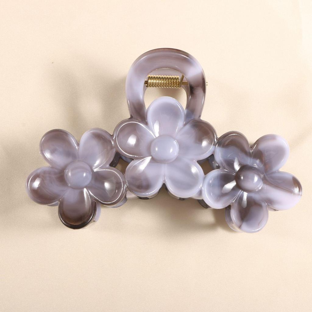 Colorful Plumeria Flower Hair Claw Clip - High-End Fashionable Hairpin for Women
