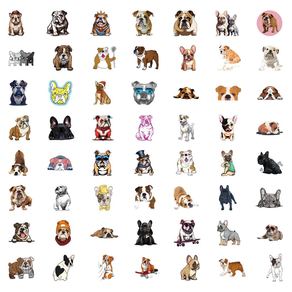 55 New Bulldog Bulldog Graffiti Stickers Decorate Notebook Suitcase Mobile Phone DIY Stickers