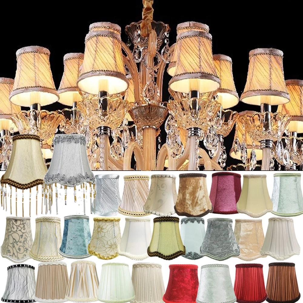 European Style Chandelier Lamp Shade Modern Clip On Droplight Wall Lamp Simple Chandelier Clip Fabric Drum Lamp Shade DIY Decor