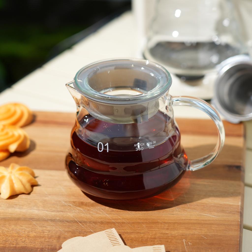 Hand-made Glass Coffee Pot Set with Lids Cloud Shaped Coffee Maker Filter Server with Extraction Cup for Home Picnic Use