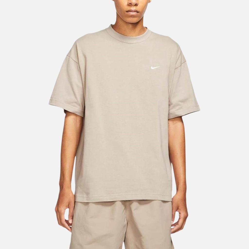 Nike Solid Color Crew Neck Pullover Short Sleeve T-Shirt Men Tops Beige CV0559-245