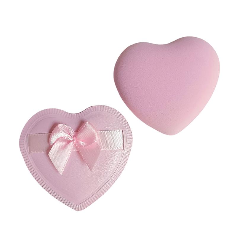 2/5Pcs Heart Bow Makeup Powder Puffs That Can Be Used In Both Dry And Wet Combinations Cotton Candy Air Cushion Powder Puff