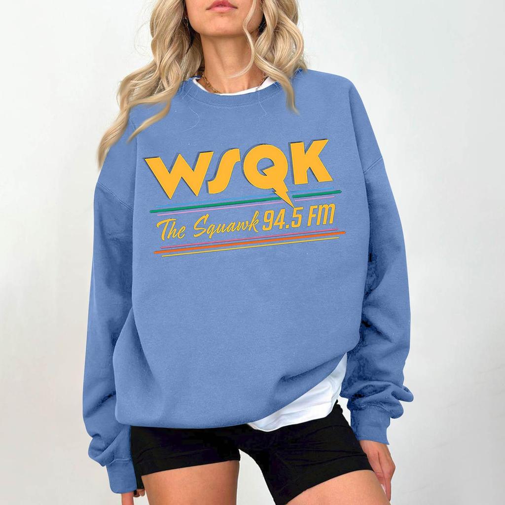 Dámská módní a ležérní mikina s dlouhým rukávem, kulatým výstřihem a potiskem