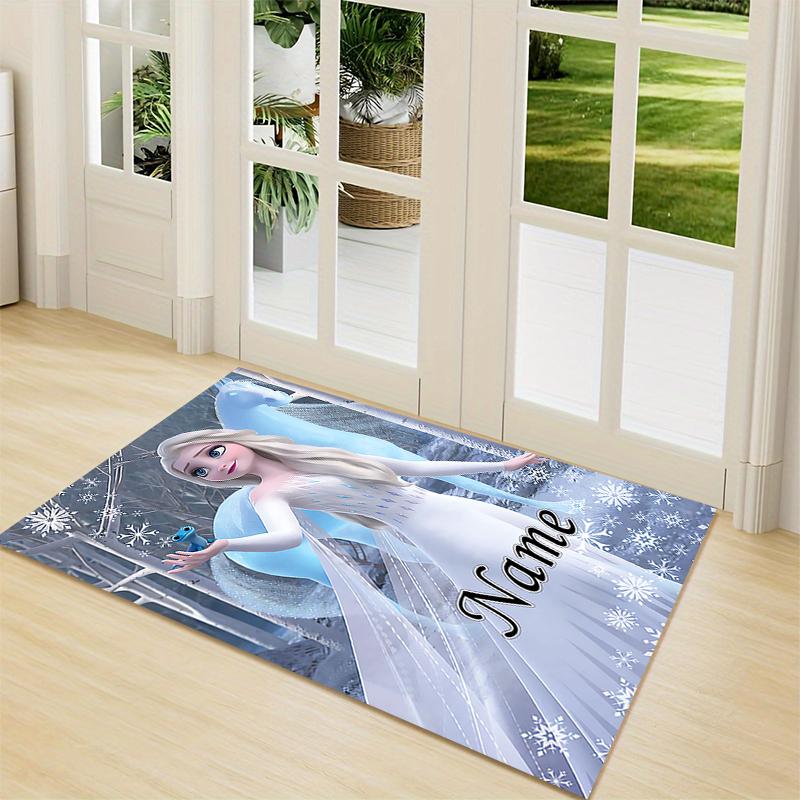 Custom Name Elsa's Magical Frost Carpet Rug Customizable Soft Washable Anti-Slip Home Living Room Sofa Mats Personalized Rug. 0909278