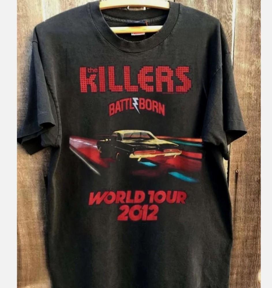 Vtg Style the Killers World Tour 2012 Short Sleeve Black Color Shirt