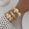 Metallic Flower Bracelet Ocean Vacation Fan Shell Open Bracelet
