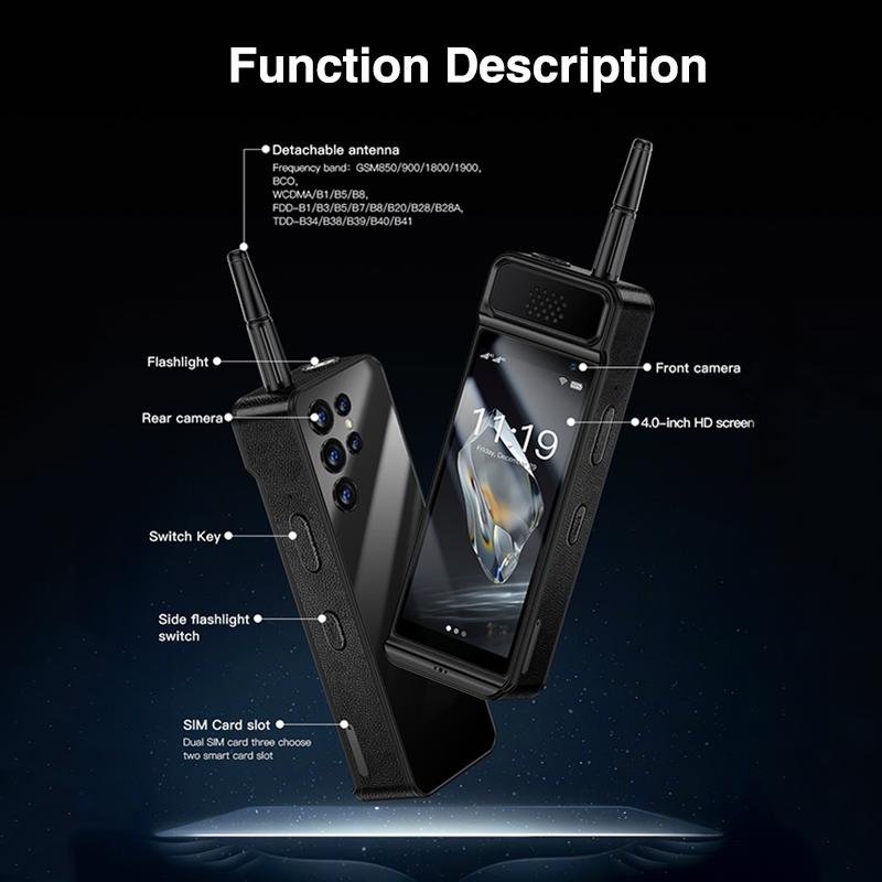 Smartphone W88 Pro Retro 4.0 pollici Android 12.0 Quad-core RAM 2 GB ROM 16 GB 5500 mAh Face ID Type-C Telefono cellulare Dual SIM 4G