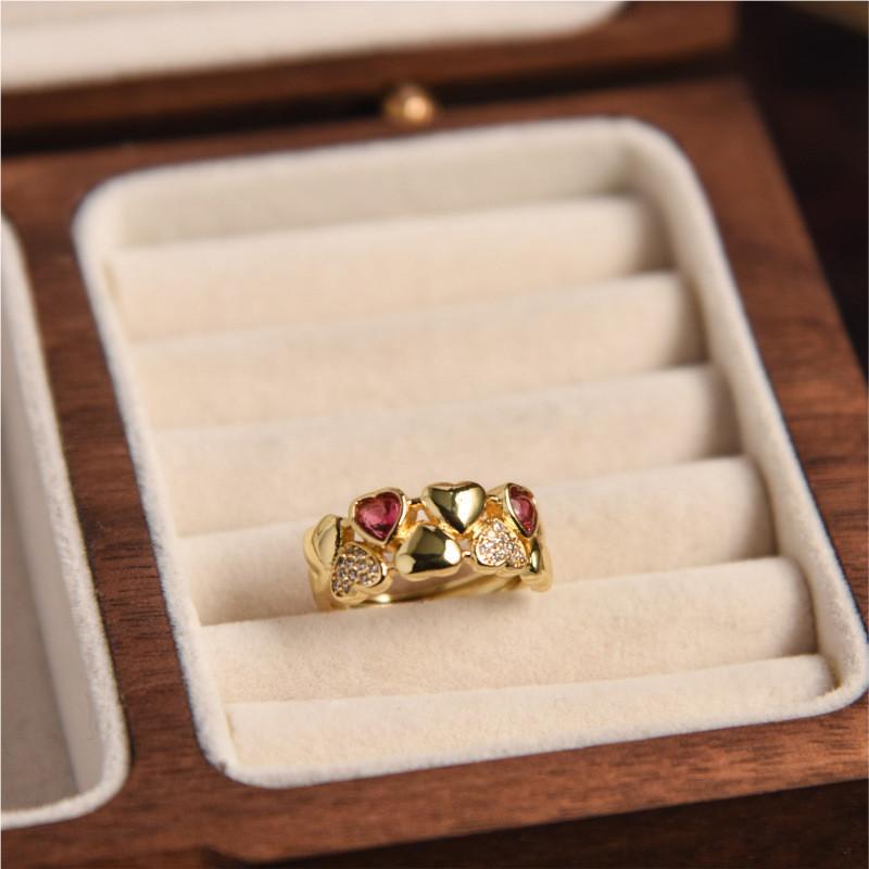 Stylish And Contemporary Open Adjustable Copper Ring With Zircon For Womens Fashion Statement