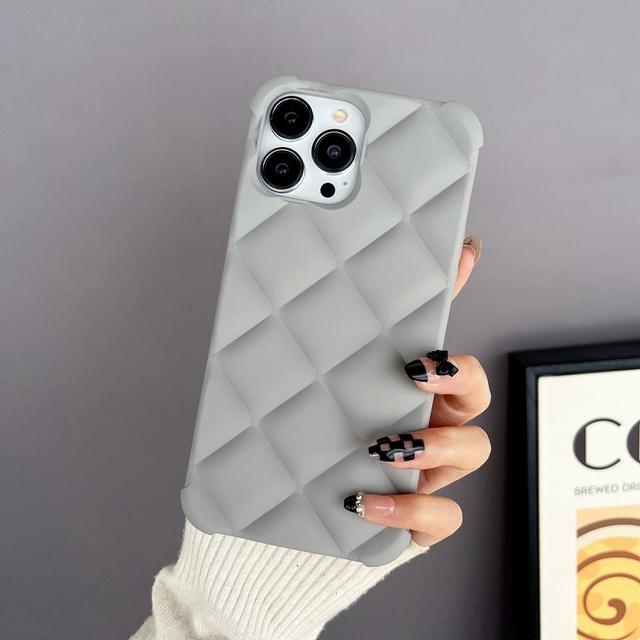 Matte 3D Rhombus Handyhülle für iPhone 14 12 11 13 Pro Max Mini Xr X Xs 7 8 Plus Se Weiche Silikonhülle