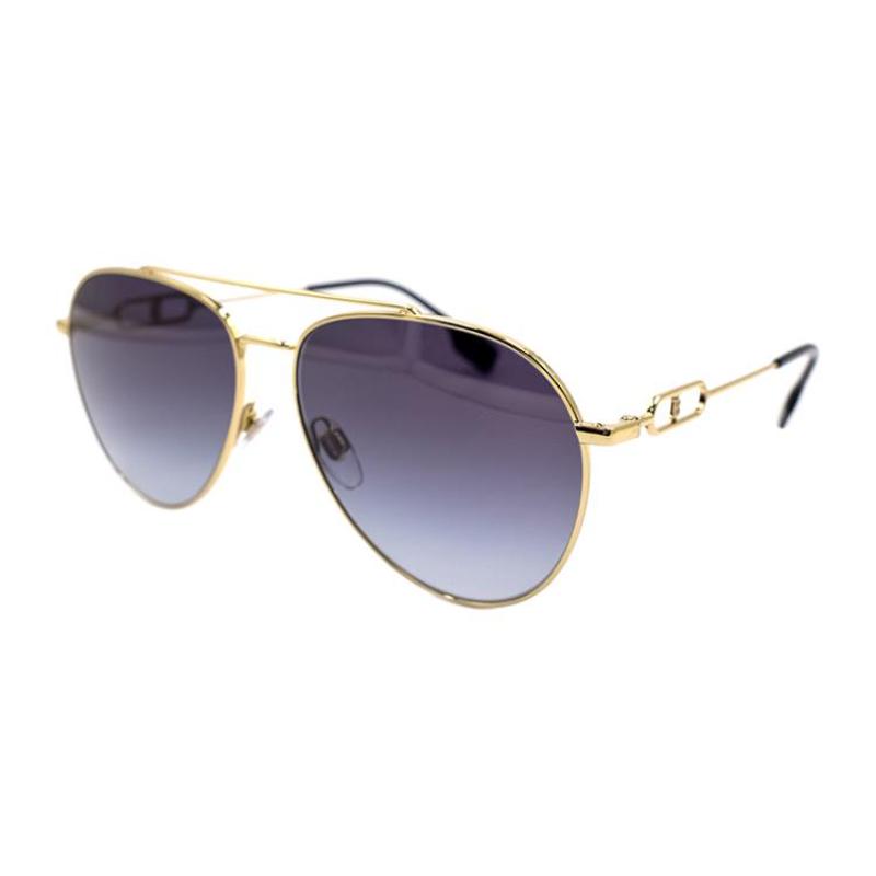 Burberry B. MONOGRAM Logo Pattern Collection Metallic aviator sunglasses Women's gold/dark grey gradient