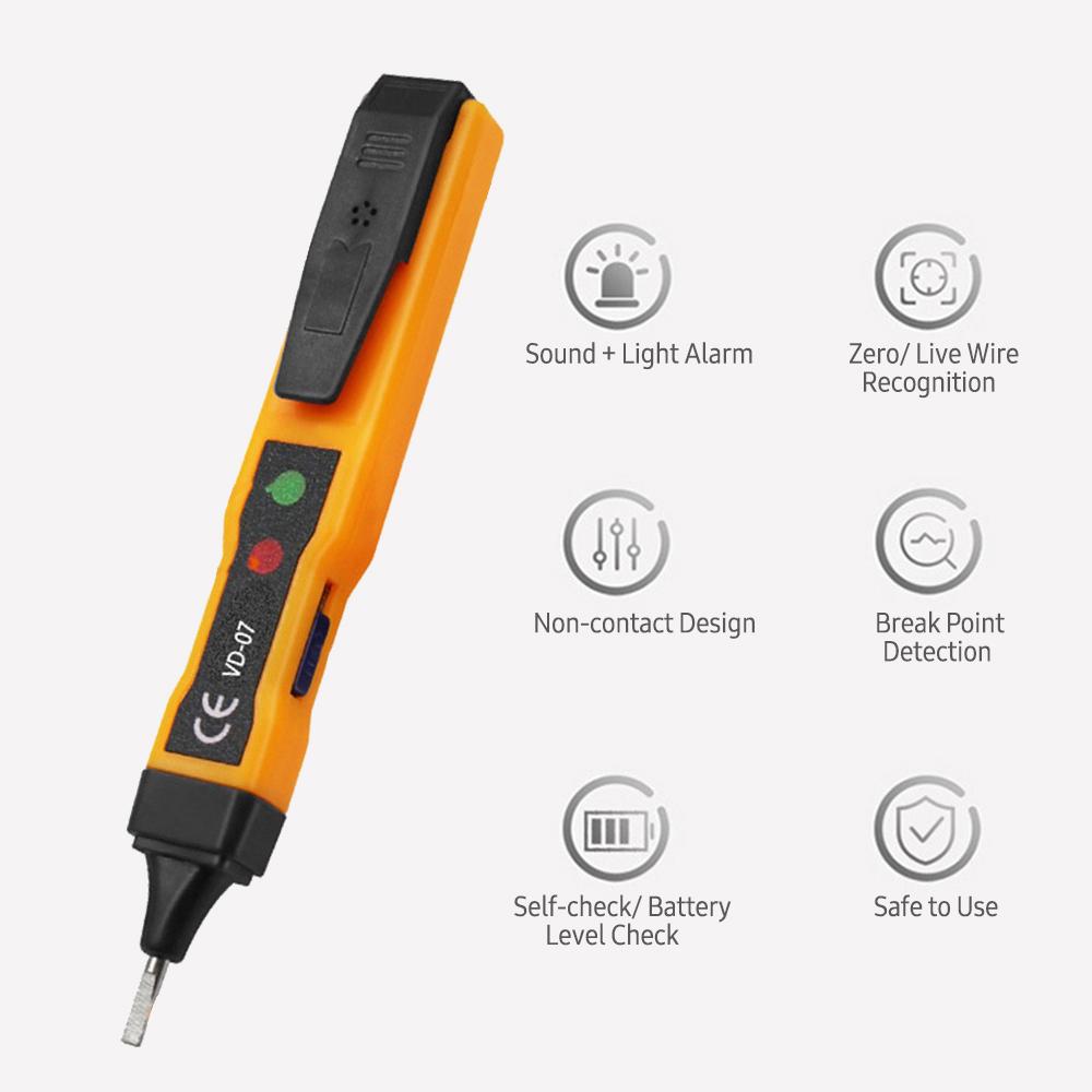 Non-contact AC Volt e Tester Pen AC 70-250V   250V Portable NCV Detector with Sound Light Dual Alarm, ZeroCelsius Live Wire Recognition, Break Point