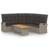 2 Piece Garden Lounge Set with Cushions Gray Poly Rattan