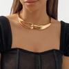 1x Chunky Metal Buckle Collar Necklace for Women Unisex Abstract Choker Necklace