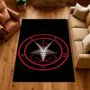 Dark Gothic Pentacle Ruby Accents Patterned Rug Nonslip Thick Carpet For Living Room Bedroom Hallway Home Decor Birthday Gift