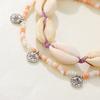 2 Pcs/set Simple Colorful Beads Acrylic Shell Cotton Rope Anklet Set Women Fashion Jewelry Gift