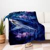 "Enchanted Ocean: Mystical Shark Art Print"Blanket Flannel Throw Blanket for Sofa, Bed, Travel, Camping, Office, Couch, Chair, And Bed Gift