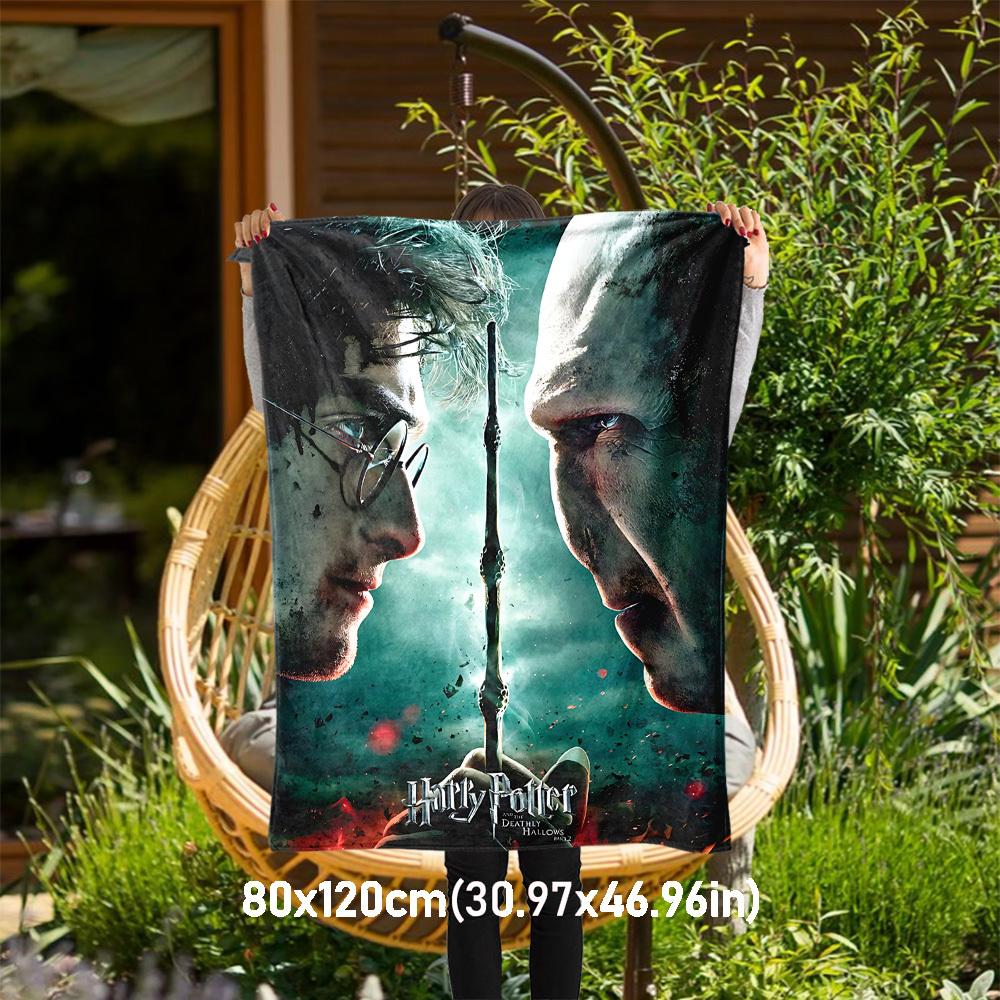 

1pc Harry Potter Deathly Hallows Part 2 Outdoor Flannel Throw Blanket All Season Soft Warmth,Home Decor 1031217 80x120cm