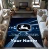 John Deere Crystal Velvet Rug, Custom Name Text Personalized Non‑Slip Floor Mat for Home Decor Gift
