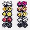 10 Sets 10.8mm 12.8mm 1/64 Alloy Car Staggered Wheels Front Small Rear Large Wheel Progressive Drag Tires Advan for Hot Wheel