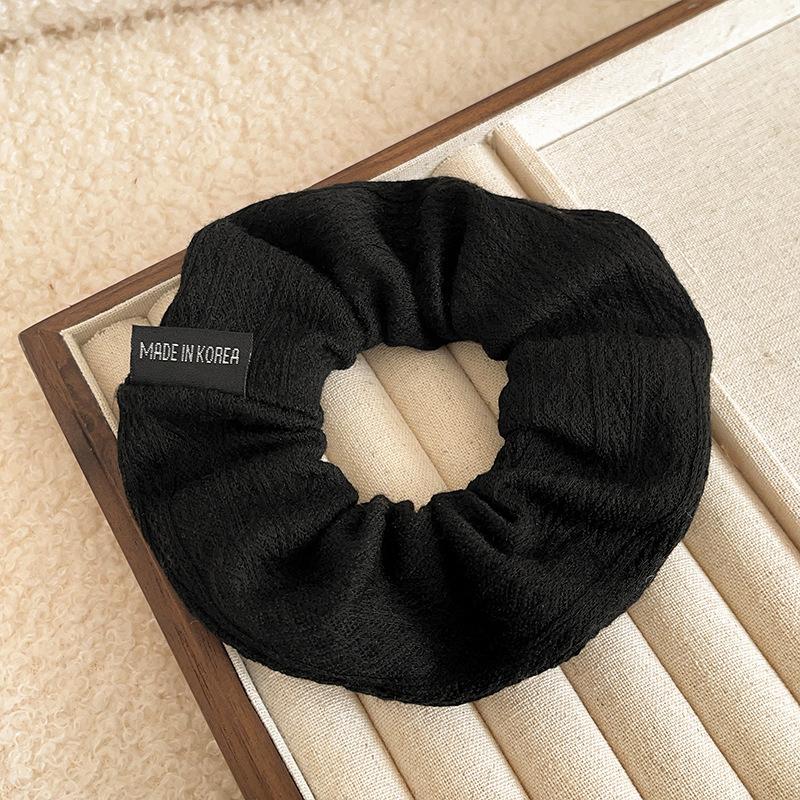 Vintage Solid Color Large Hair Scrunchies For Women Girls  High Absorbency Plush Elastic Hair Rope Sweet Hair Accessories
