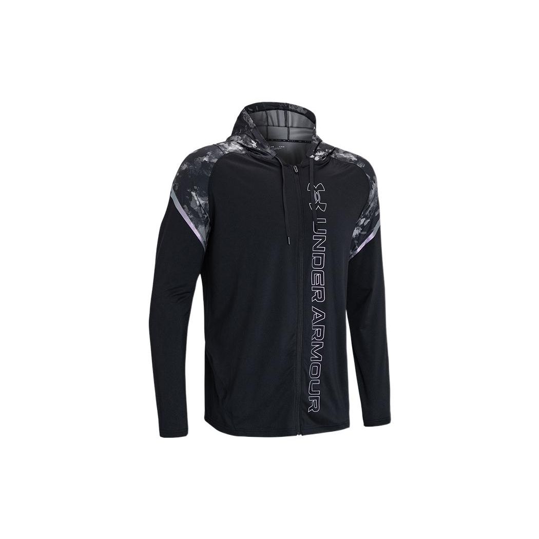 Under Armour Rush Printed Full-Zip Hooded Training Jacket Men Black 1366171-001 S