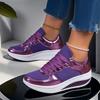 Fashion Purple Mesh Breathable Women Casual Sneakers Lace-up Vulcanized Shoes Ladies Platform Sneakers Female Shoes Plus Size Zapatos De