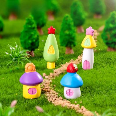 Micro-paisagem Casa de Cogumelo Fofa de Desenho Animado Acessórios de Decoração de Paisagem para Jardinagem Ornamentos Pequenos em Miniatura