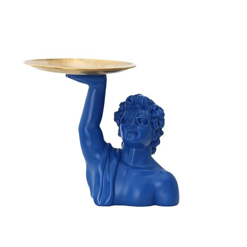 Modern David Statue with Storage Marble-Resin Jewelry Box Organizer Classical Art Decor for Home Desk Functional Sculpture Gift