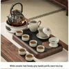 Minimalist White Ceramic Tea Set with Electric Stove