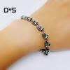 Unisex Bracelet Skull Pendant Vintage Punk Style Lobster Clip Alloy High Polish Gothic Wrist Jewelry Halloween Cosplay Parties Bangle