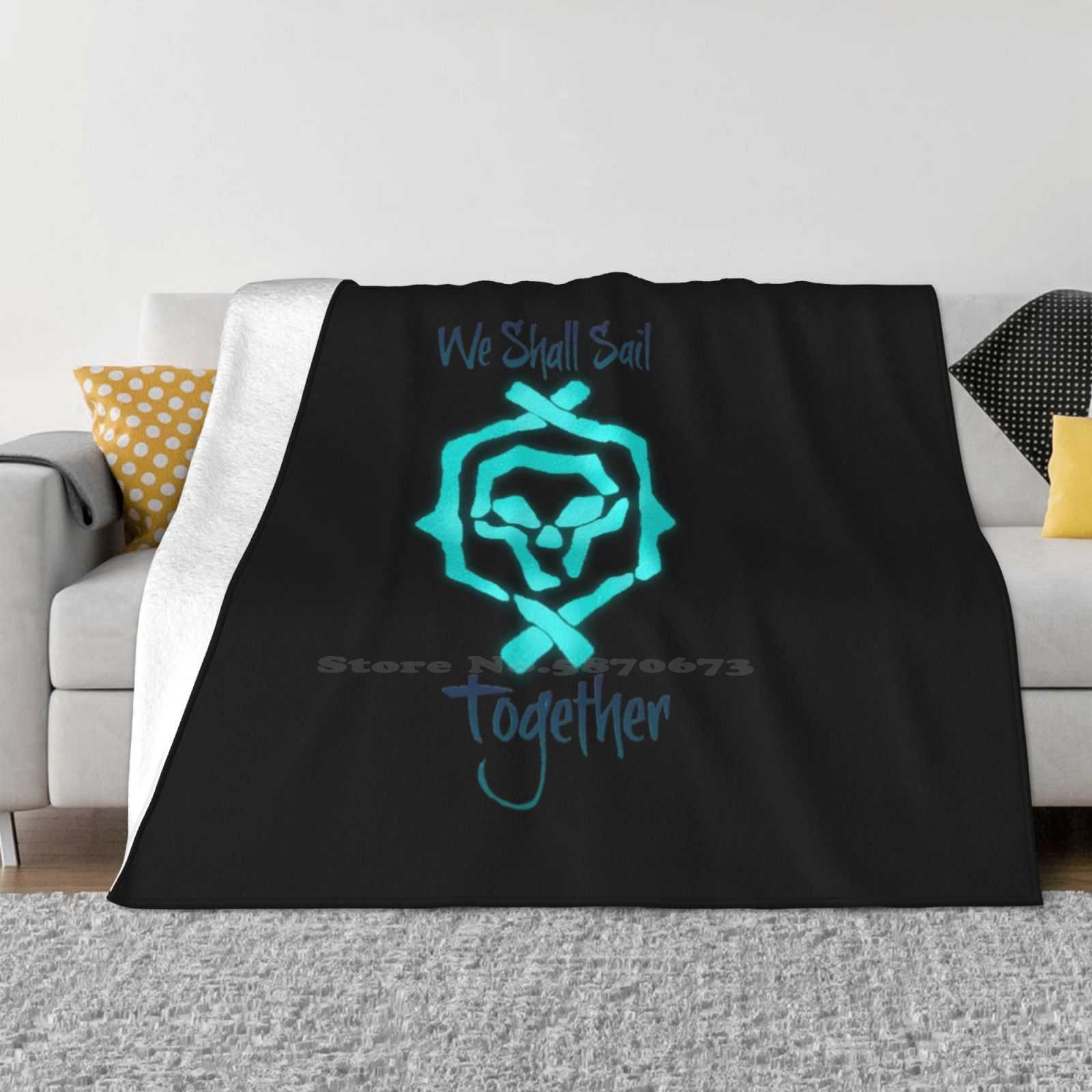 We Shall Sail Together Logo Low Price New Print Novelty Fashion Soft Warm Blanket Game Player Jolly Roger Logo Sail Together 30x40in