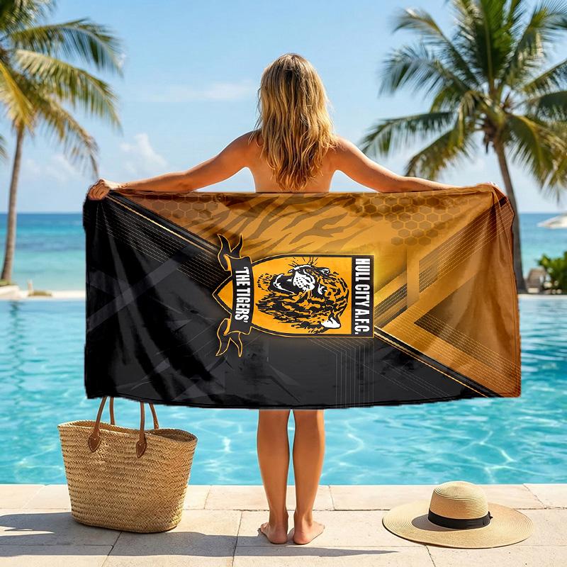 Hull FC Fashion Beach Towel Portable Soft Quick Dry Towel For Swimming Camping Holiday Use