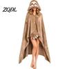 Übergroßer Deckenhoodie Tier-Wearable für Damen, Flanell-Sweatshirt Leichter Samt-Bademantel-Decke, Knopfleiste Cosplay-Umhang Nachtwäsche Winter