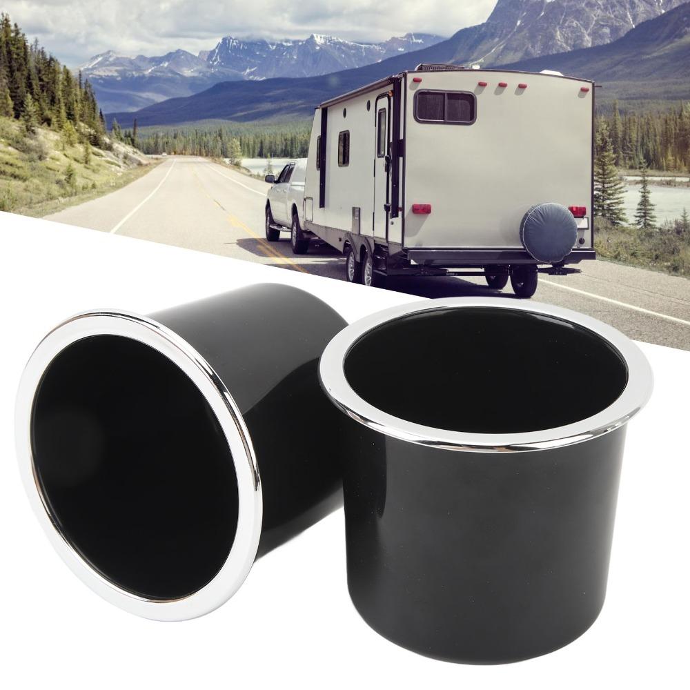 2 Pcs with Silver-plated Edges Drink Holder 73mm Can Holder Easy Installation Cup Holder Boat