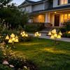 Flower Shaped Garden Light Fixtures 6 Head Lily Solar Light, IP44 Waterproof of The Valley Stakes Stake Lamp for Yard Patio, Outdoor Pathway Landscape