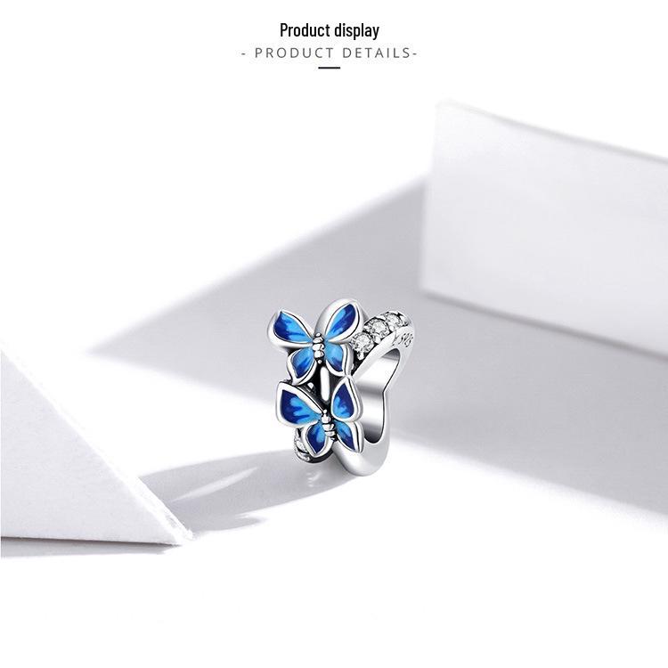 S925 Silver Blue Butterfly Beads - Romantic Spring DIY Accessory SCC1731