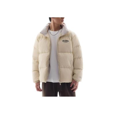 Water-Resistant Stand Collar Casual Letter Long Sleeve Down Jacket Men Outerwear Wood-Color 152448907-1