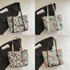 Leaves Flower Print Vintage Large Bag With Zipper Closure For Daily Use Women Fashion