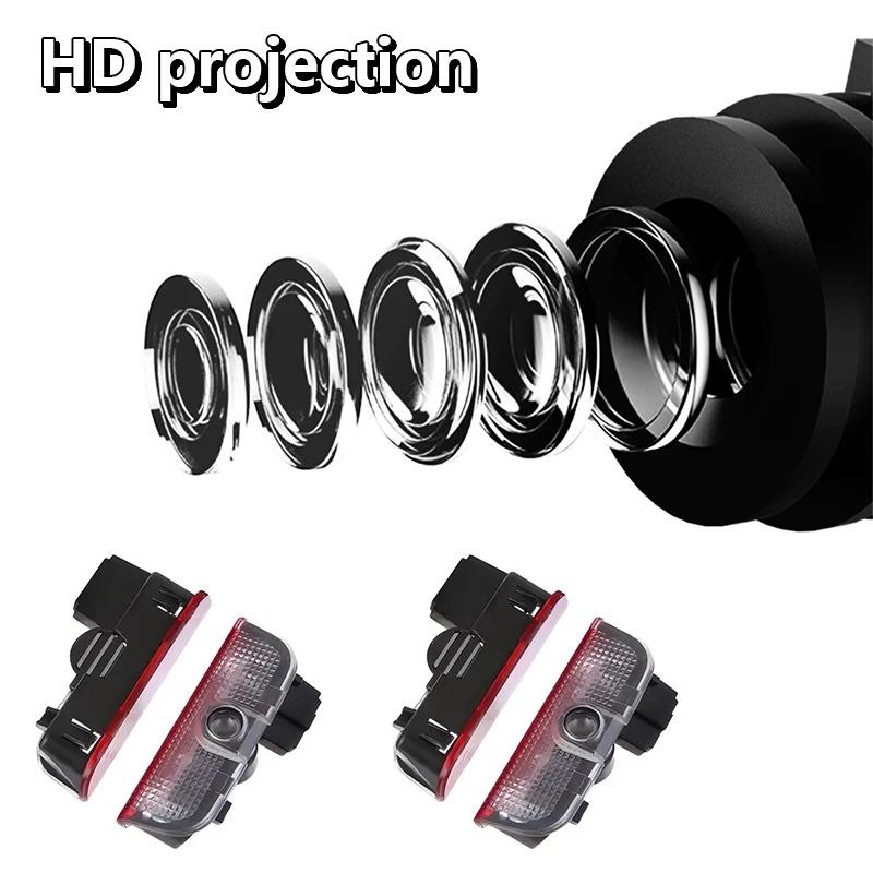 2 For VW Touareg GTI MK6 Golf 5 6 7 Passat B6 B7 B8 B9 Jetta MK7 R LED Car Door Projector Welcome Ghost Shadow Light Accessories Zw4